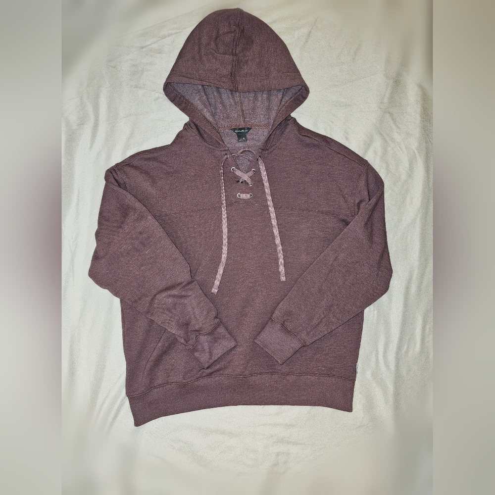 Eddie Bauer Womens Lace-Up Hoodie - Dusty Mauve